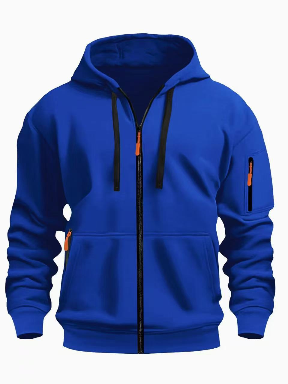 Men's Clothing Tops Sweatshirts Hoodies Spring Autumn Men's Zipper Hoodie Zipper Round Neck Casual Men's Wear