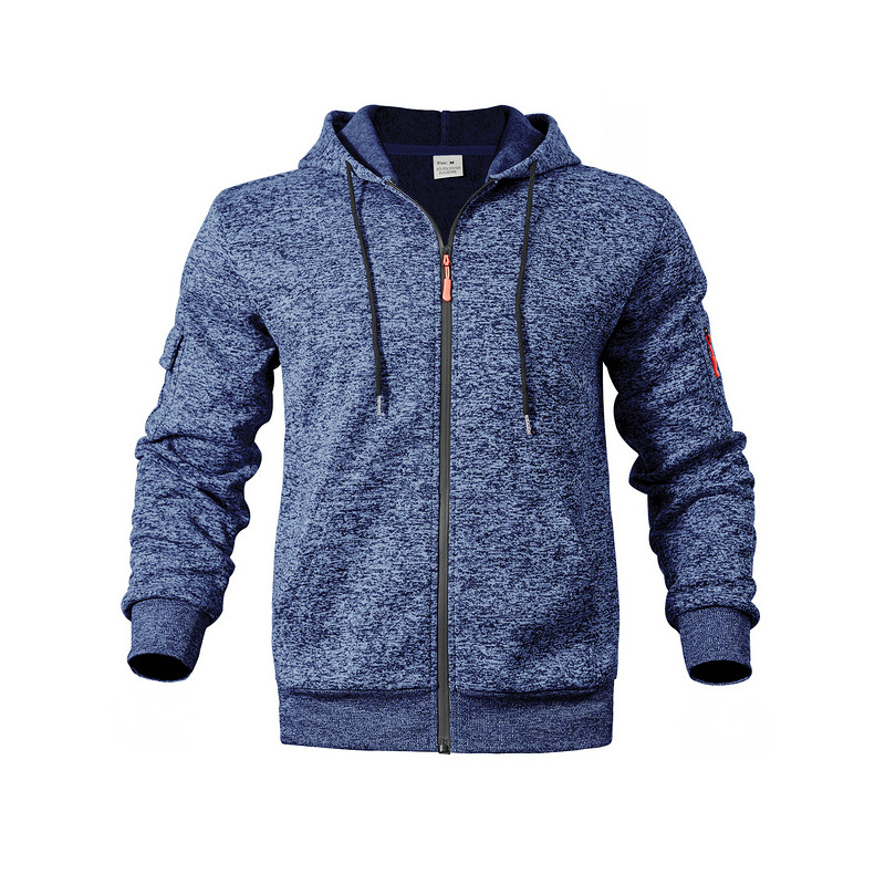 Men's Clothing Tops Sweatshirts Hoodies American-Style Heavyweight Plush Men's Retro Cation Workwear Pocket Hoodie Zipper Trendy Sportswear