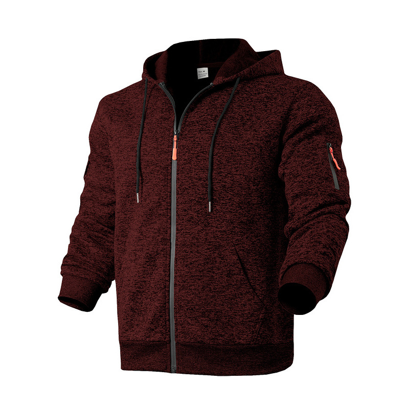 Men's Clothing Tops Sweatshirts Hoodies American-Style Heavyweight Plush Men's Retro Cation Workwear Pocket Hoodie Zipper Trendy Sportswear