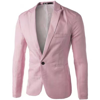 Men's Clothing Tops Blazers Fashionable Men's Casual Single-Breasted Slim Fit Solid Color Suits Jackets