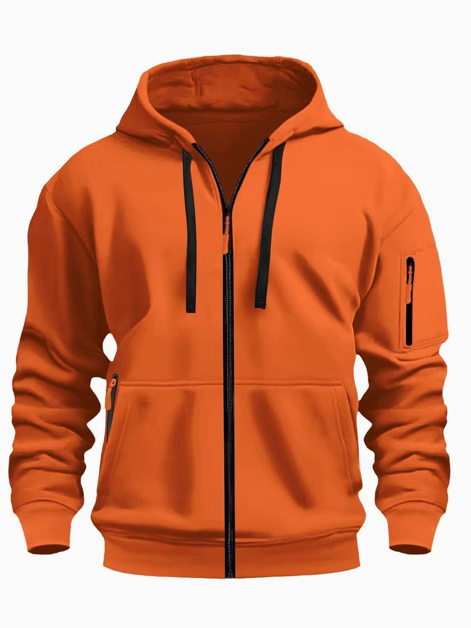 Men's Clothing Tops Sweatshirts Hoodies Spring Autumn Men's Zipper Hoodie Zipper Round Neck Casual Men's Wear