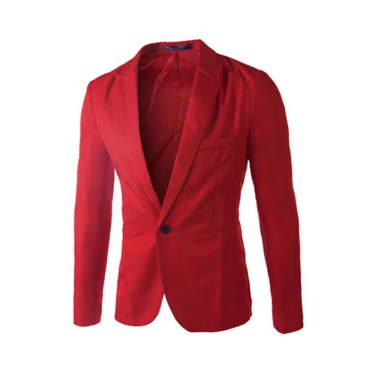Men's Clothing Tops Blazers Fashionable Men's Casual Single-Breasted Slim Fit Solid Color Suits Jackets