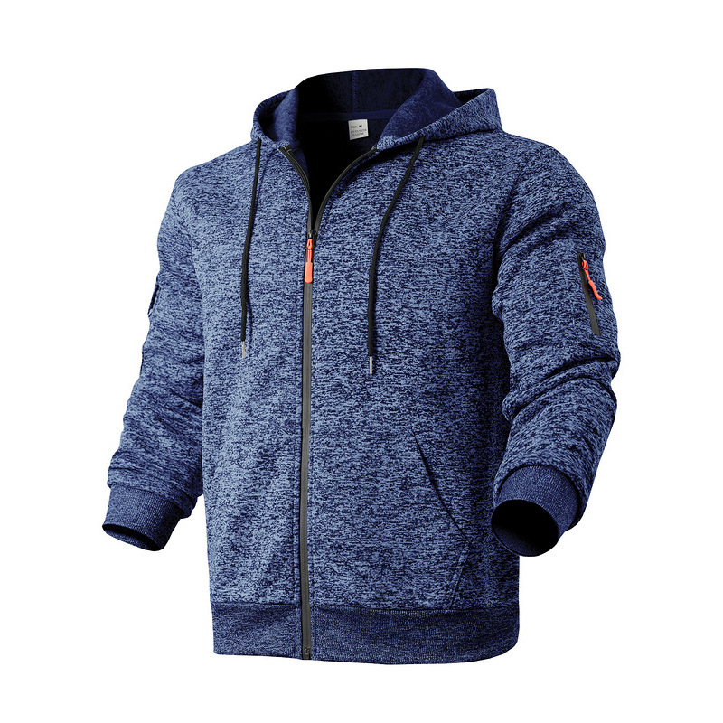 Men's Clothing Tops Sweatshirts Hoodies American-Style Heavyweight Plush Men's Retro Cation Workwear Pocket Hoodie Zipper Trendy Sportswear