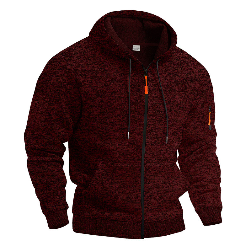 Men's Clothing Tops Sweatshirts Hoodies American-Style Heavyweight Plush Men's Retro Cation Workwear Pocket Hoodie Zipper Trendy Sportswear