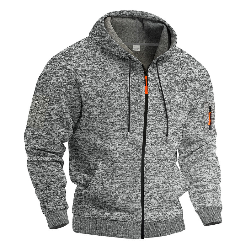 Men's Clothing Tops Sweatshirts Hoodies American-Style Heavyweight Plush Men's Retro Cation Workwear Pocket Hoodie Zipper Trendy Sportswear