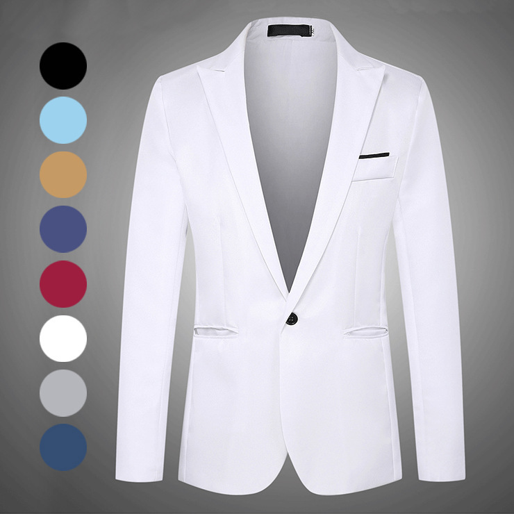 Men's Clothing Tops Blazers Fashionable Casual Suit Jacket for Men Slim Fit Business Suit Jacket for Men One Button Small Suit for Men