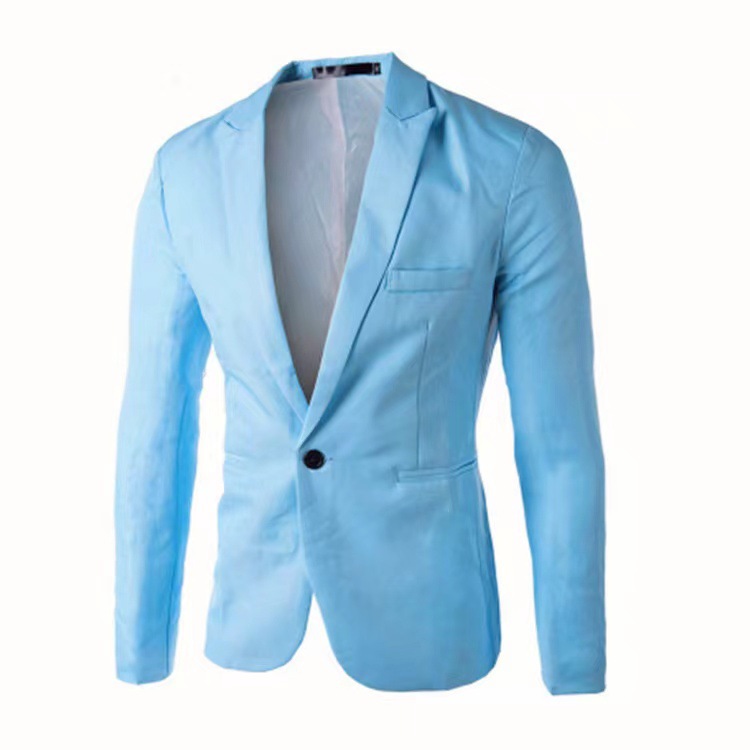 Men's Clothing Tops Blazers Fashionable Men's Casual Single-Breasted Slim Fit Solid Color Suits Jackets