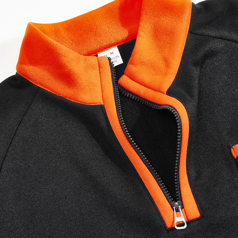 Men's Clothing Tops Sweatshirts American-Style Men's Heavyweight Insulated Zippered Sweatshirt with Patchwork for Personalized Casual Look