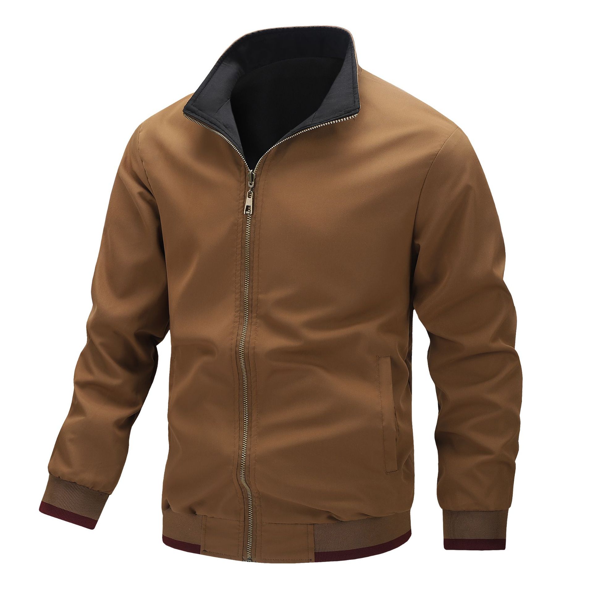 Men's Clothing Tops Jackets Coats Spring Autumn Double Sided Stand Collar Casual Jacket Flight Jacket Men's Jacket