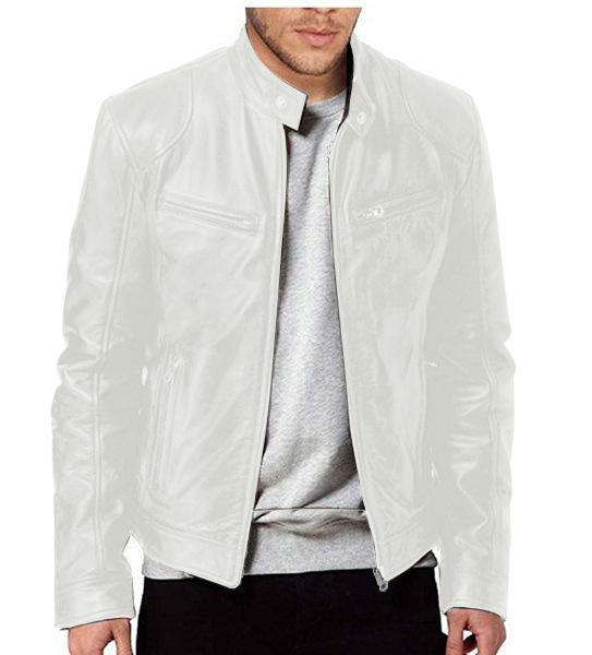 Men's Clothing Tops Jackets Coats Autumn Winter Business Gentleman Zipper Cardigan Pocket Decoration PU Leather Jacket Stand Collar Slim Zipper Leather Jacket