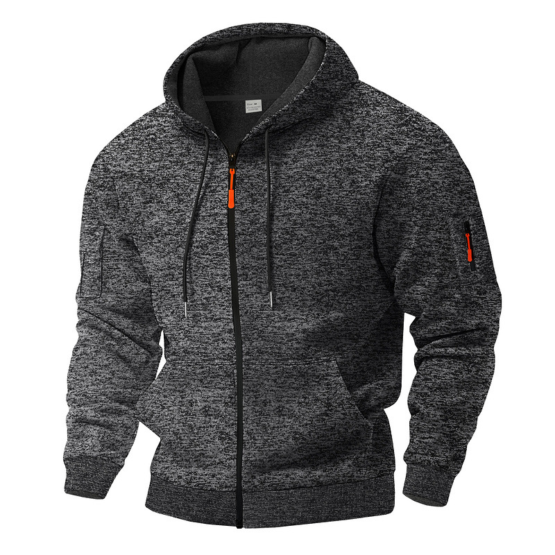 Men's Clothing Tops Sweatshirts Hoodies American-Style Heavyweight Plush Men's Retro Cation Workwear Pocket Hoodie Zipper Trendy Sportswear