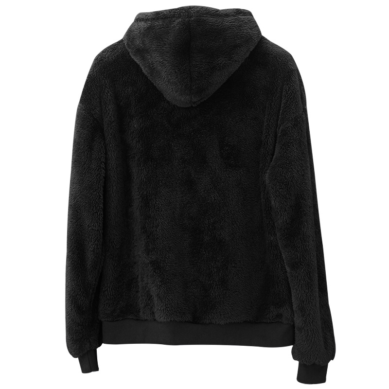 Men's Clothing Tops Sweatshirts Hoodies Autumn Winter New Double-Sided Fleece Youth Hooded Sweatshirt Men's Lambhair Winter Pullover