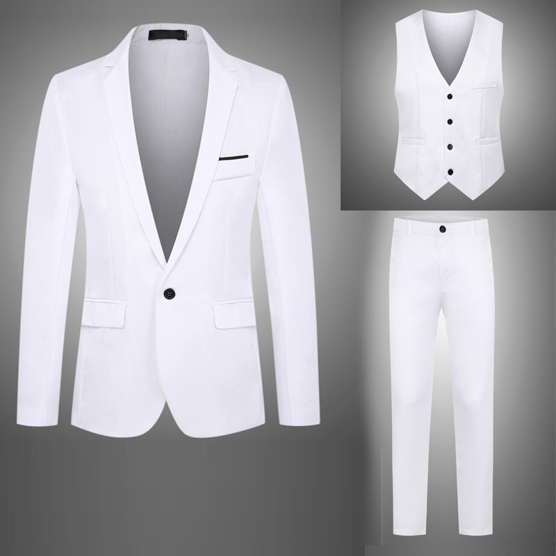 Men's Suit Trousers Vest Three Piece Set Men's Business Casual Suit Wedding Dress Set Men's Clothing Sets Suiting Blazers