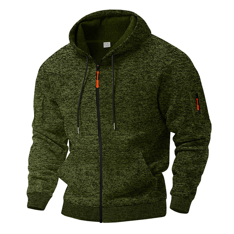 Men's Clothing Tops Sweatshirts Hoodies American-Style Heavyweight Plush Men's Retro Cation Workwear Pocket Hoodie Zipper Trendy Sportswear
