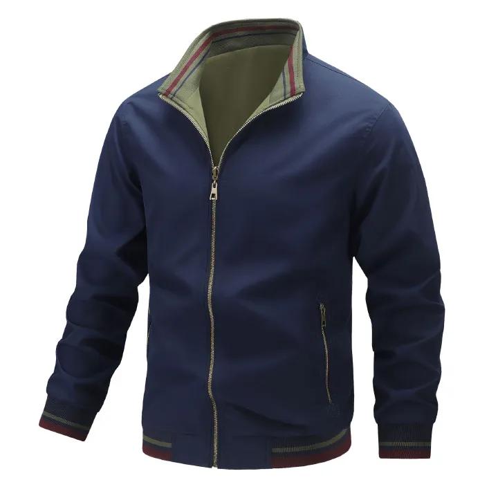 Men's Clothing Tops Jackets Coats Spring Autumn Double Sided Stand Collar Casual Jacket Flight Jacket Men's Jacket