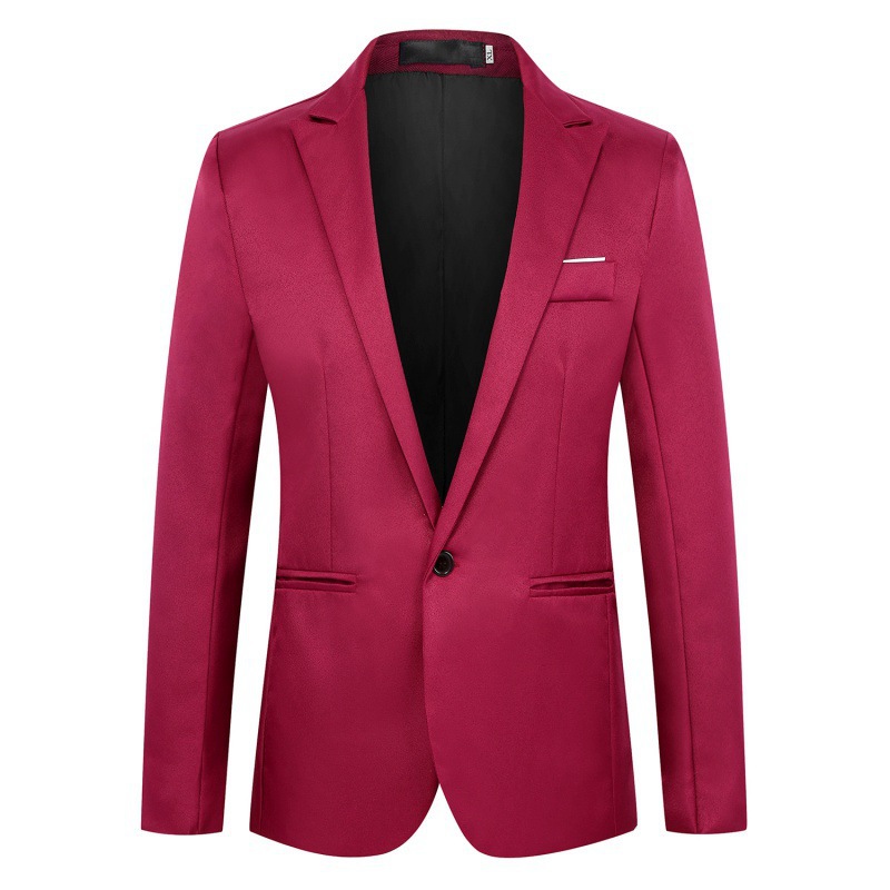 Men's Clothing Tops Blazers Fashionable Casual Suit Jacket for Men Slim Fit Business Suit Jacket for Men One Button Small Suit for Men