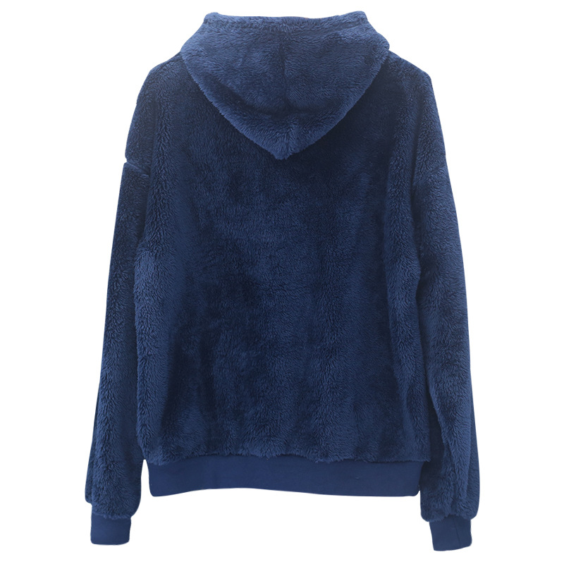 Men's Clothing Tops Sweatshirts Hoodies Autumn Winter New Double-Sided Fleece Youth Hooded Sweatshirt Men's Lambhair Winter Pullover
