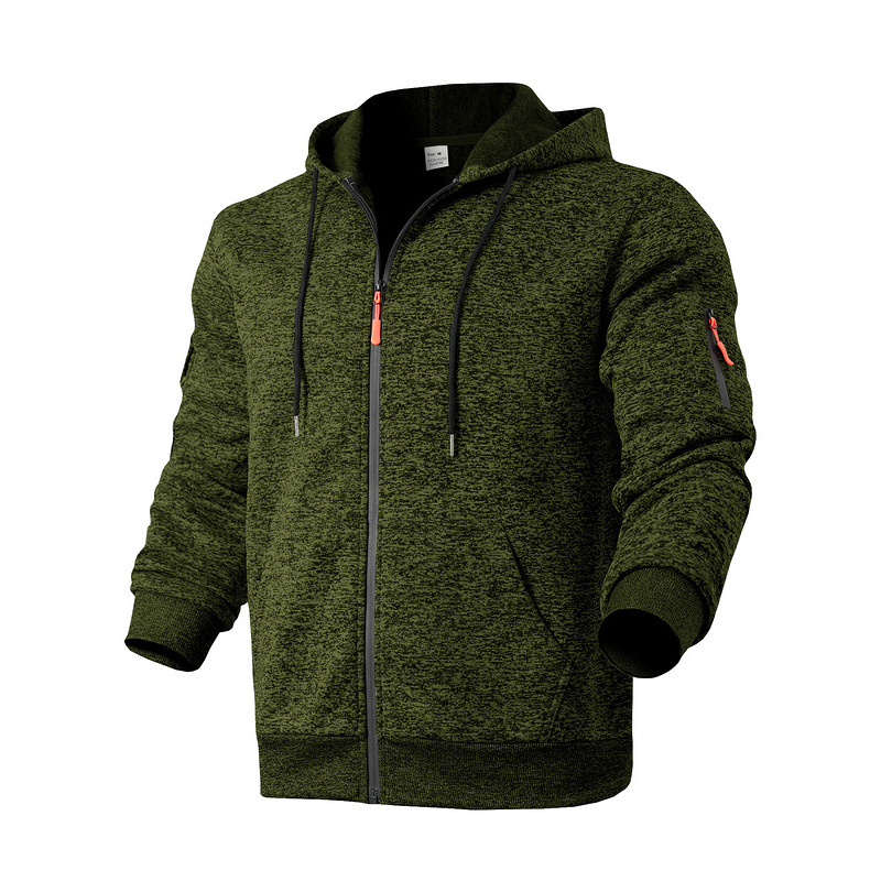 Men's Clothing Tops Sweatshirts Hoodies American-Style Heavyweight Plush Men's Retro Cation Workwear Pocket Hoodie Zipper Trendy Sportswear