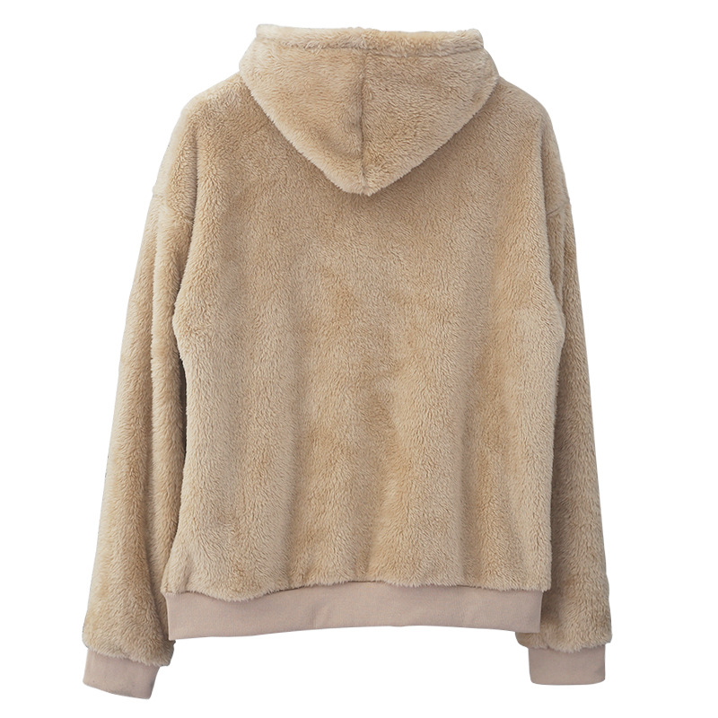 Men's Clothing Tops Sweatshirts Hoodies Autumn Winter New Double-Sided Fleece Youth Hooded Sweatshirt Men's Lambhair Winter Pullover