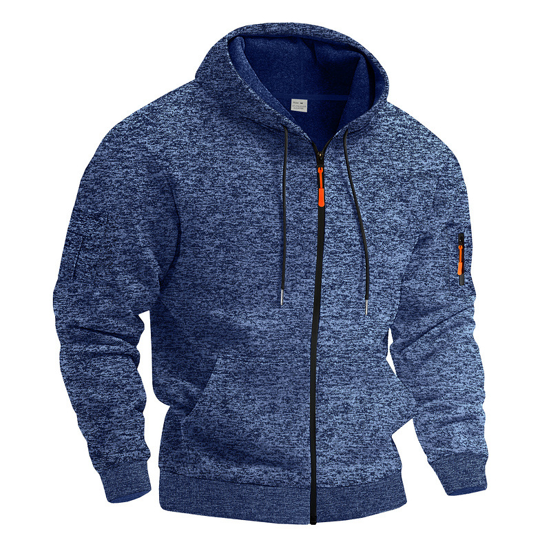 Men's Clothing Tops Sweatshirts Hoodies American-Style Heavyweight Plush Men's Retro Cation Workwear Pocket Hoodie Zipper Trendy Sportswear
