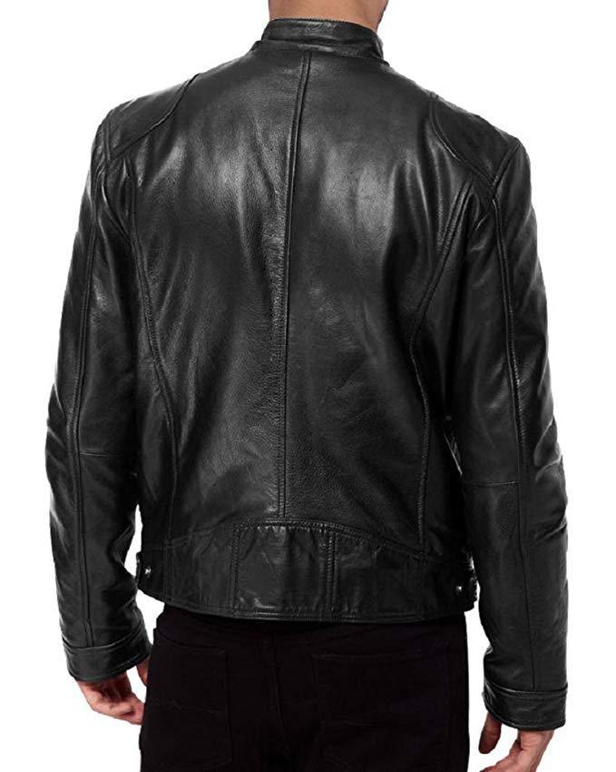 Men's Clothing Tops Jackets Coats Autumn Winter Business Gentleman Zipper Cardigan Pocket Decoration PU Leather Jacket Stand Collar Slim Zipper Leather Jacket