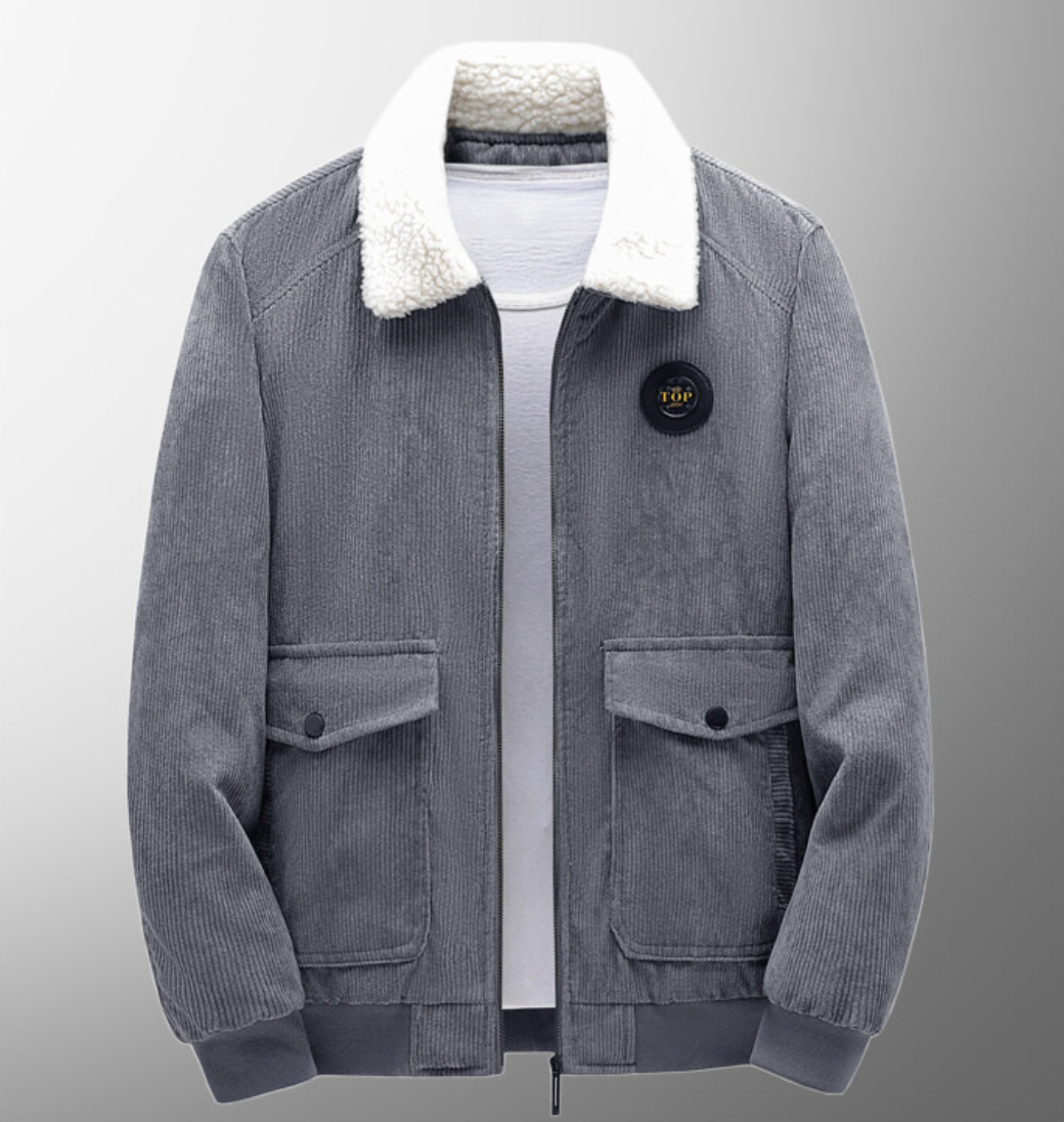 Men's Clothing Tops Jackets Coats Autumn Winter Corduroy Lambhair Jacket for Men Loose Fit with Thick Velvet Casual Lapel Jacket for Men
