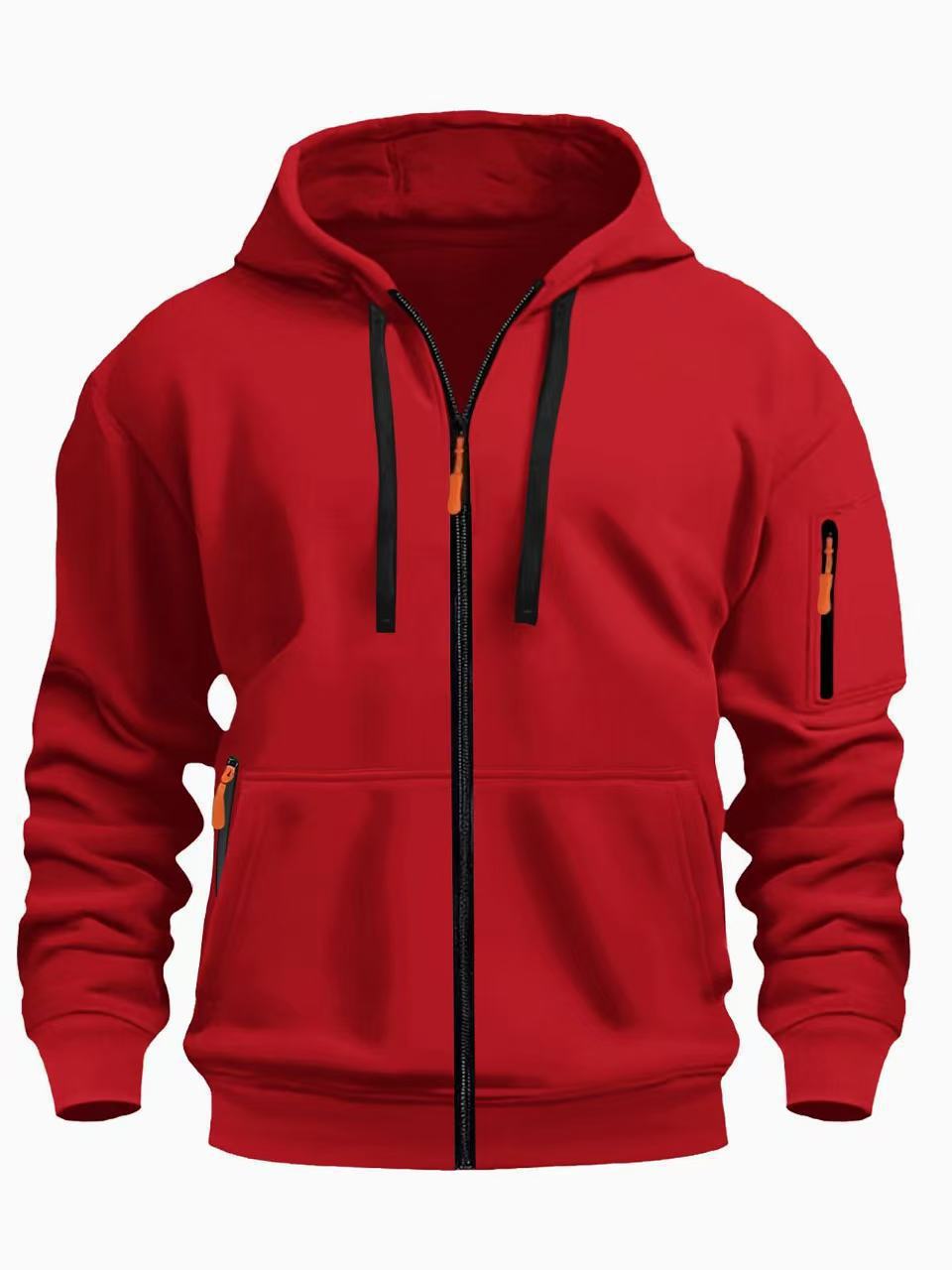 Men's Clothing Tops Sweatshirts Hoodies Spring Autumn Men's Zipper Hoodie Zipper Round Neck Casual Men's Wear