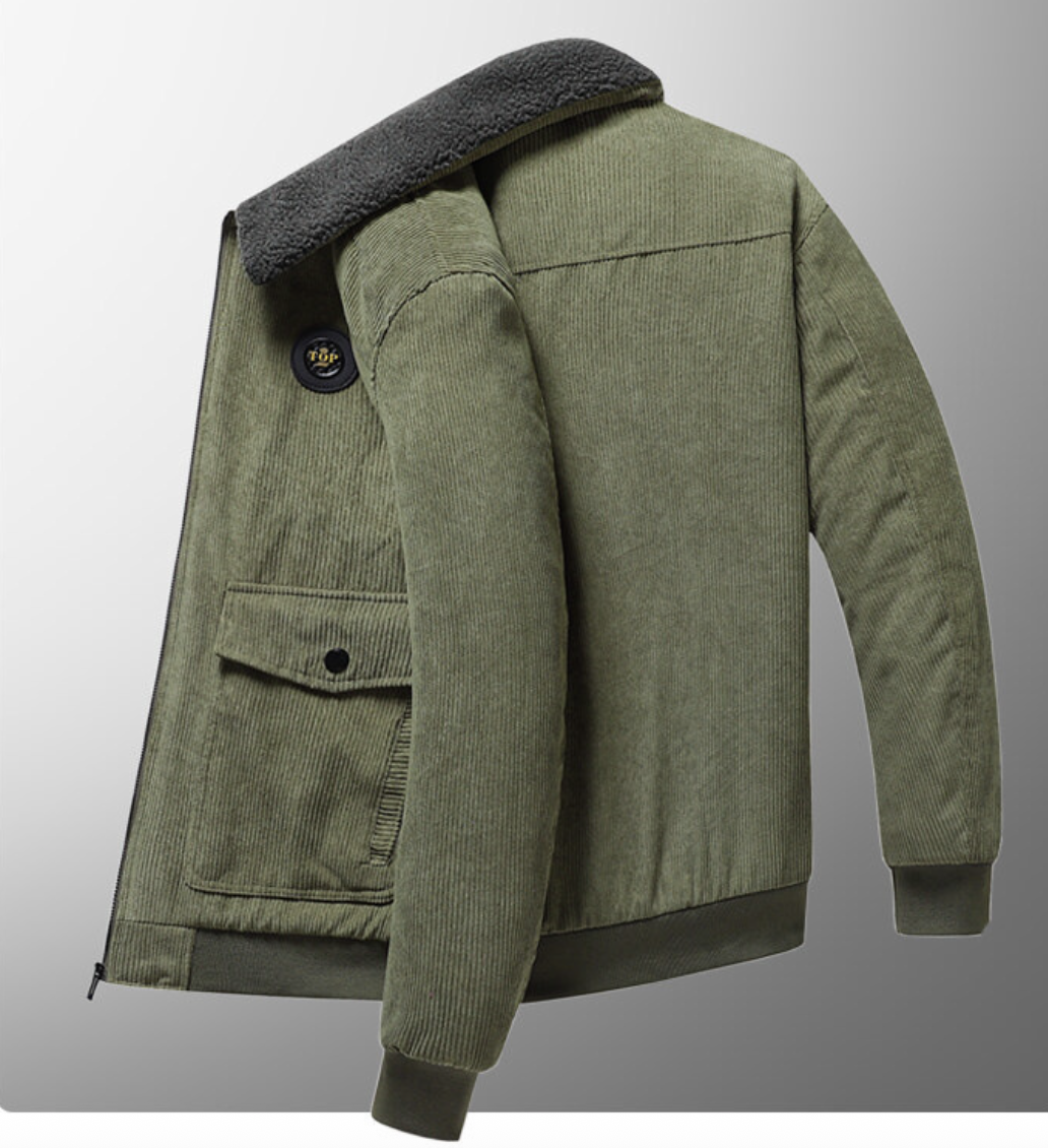 Men's Clothing Tops Jackets Coats Autumn Winter Corduroy Lambhair Jacket for Men Loose Fit with Thick Velvet Casual Lapel Jacket for Men
