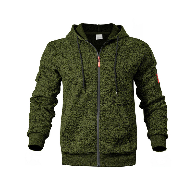 Men's Clothing Tops Sweatshirts Hoodies American-Style Heavyweight Plush Men's Retro Cation Workwear Pocket Hoodie Zipper Trendy Sportswear