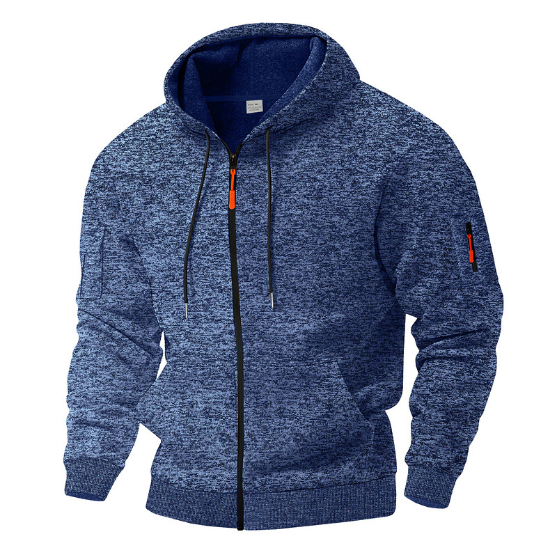 Men's Clothing Tops Sweatshirts Hoodies American-Style Heavyweight Plush Men's Retro Cation Workwear Pocket Hoodie Zipper Trendy Sportswear