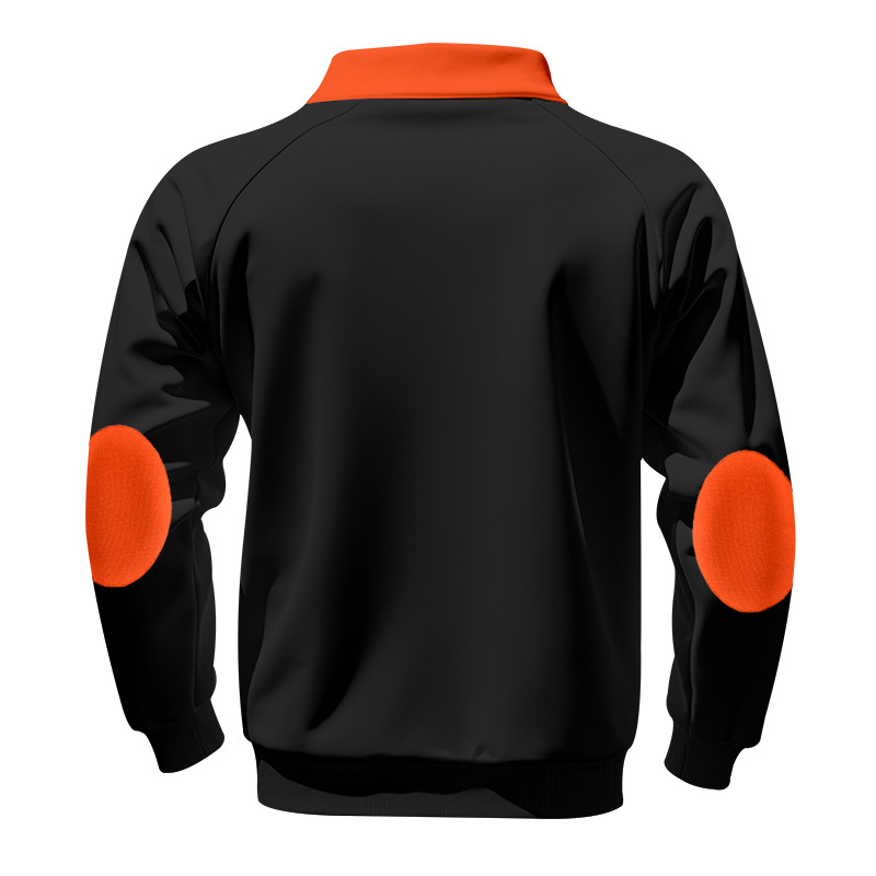 Men's Clothing Tops Sweatshirts American-Style Men's Heavyweight Insulated Zippered Sweatshirt with Patchwork for Personalized Casual Look