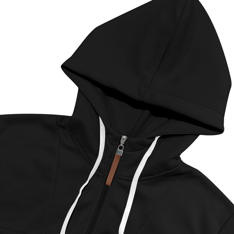 Men's Clothing Tops Sweatshirts Hoodies Classic Men's Fleece-Lined Half-Zip Trendy Hooded Double-Panel Overlap Long Sleeve Loose Oversized Couple Sweatshirt