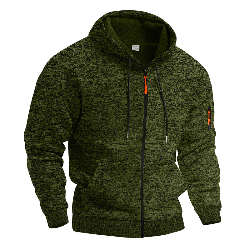 Men's Clothing Tops Sweatshirts Hoodies American-Style Heavyweight Plush Men's Retro Cation Workwear Pocket Hoodie Zipper Trendy Sportswear