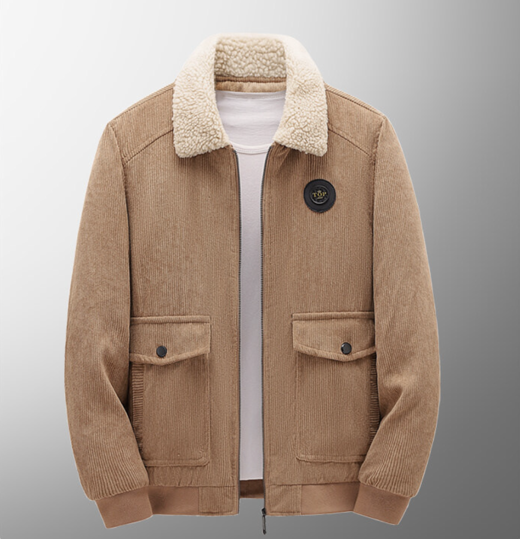 Men's Clothing Tops Jackets Coats Autumn Winter Corduroy Lambhair Jacket for Men Loose Fit with Thick Velvet Casual Lapel Jacket for Men