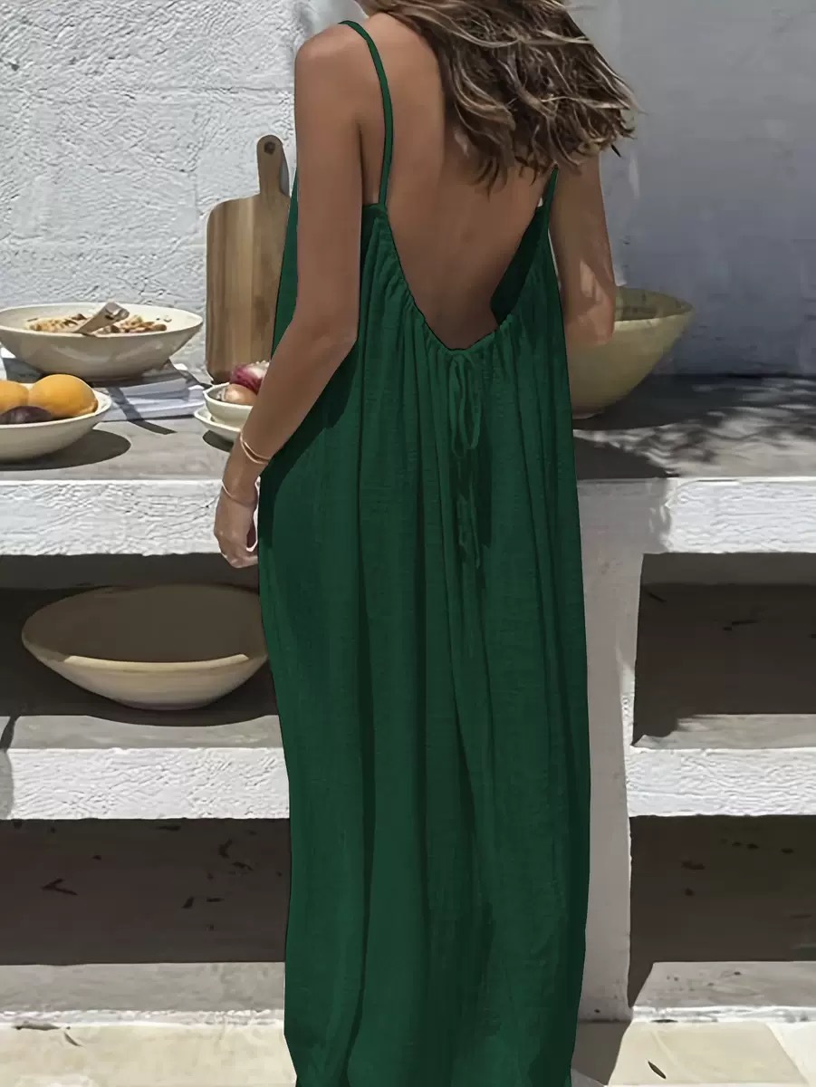 Women's Clothing Dresses New Women's Backless Loose Housecoat Dress with Straps