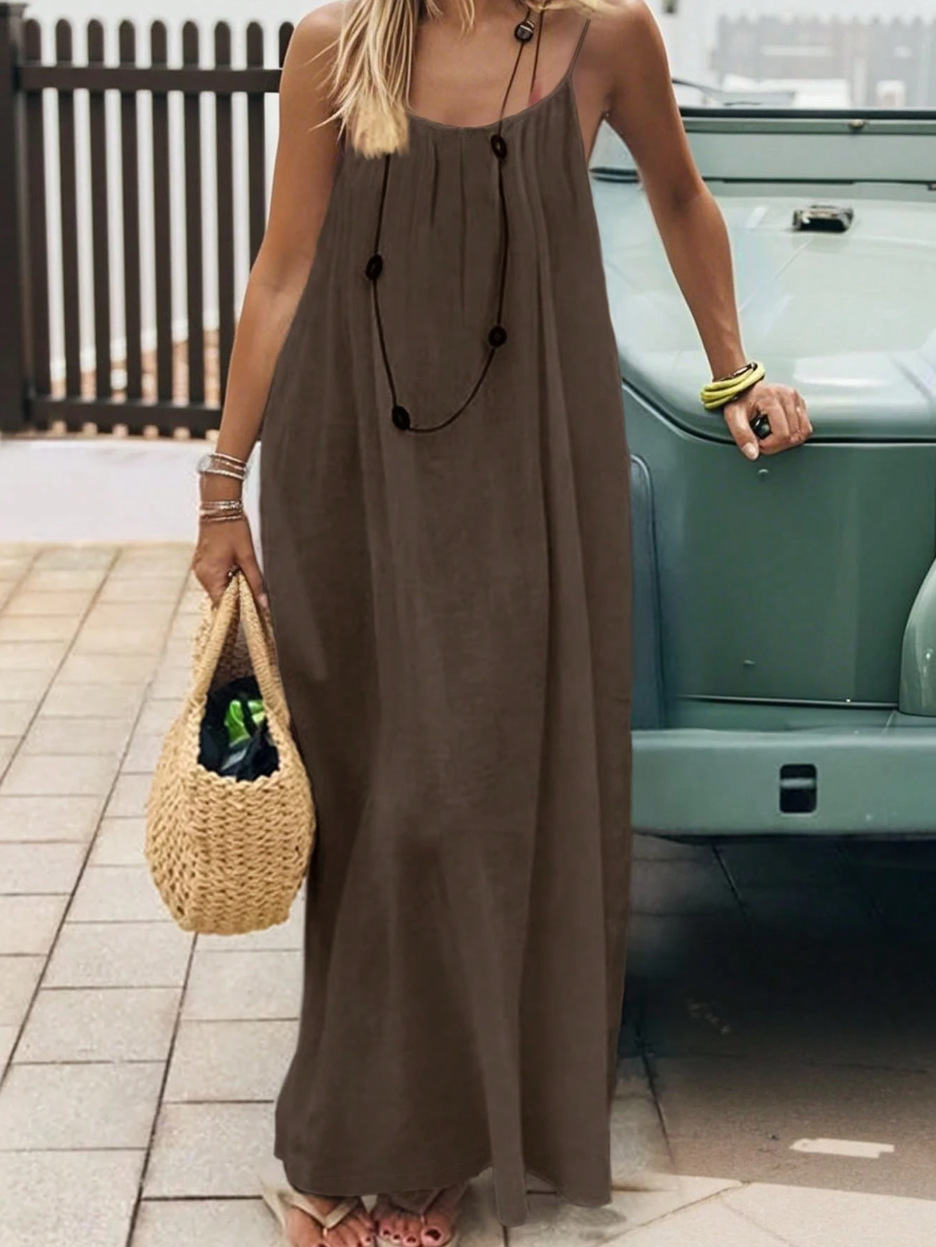 Women's Clothing Dresses New Women's Backless Loose Housecoat Dress with Straps