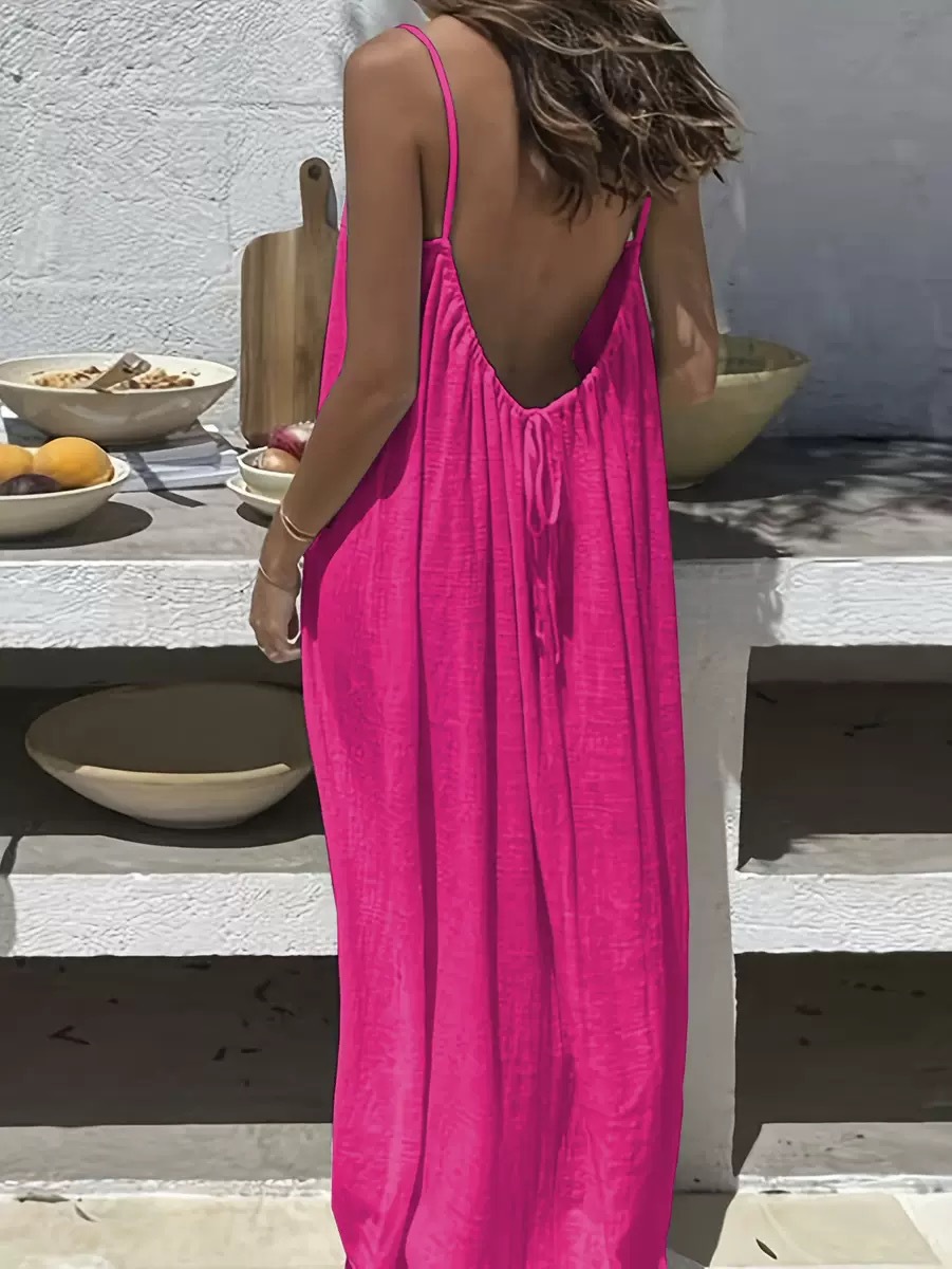 Women's Clothing Dresses New Women's Backless Loose Housecoat Dress with Straps