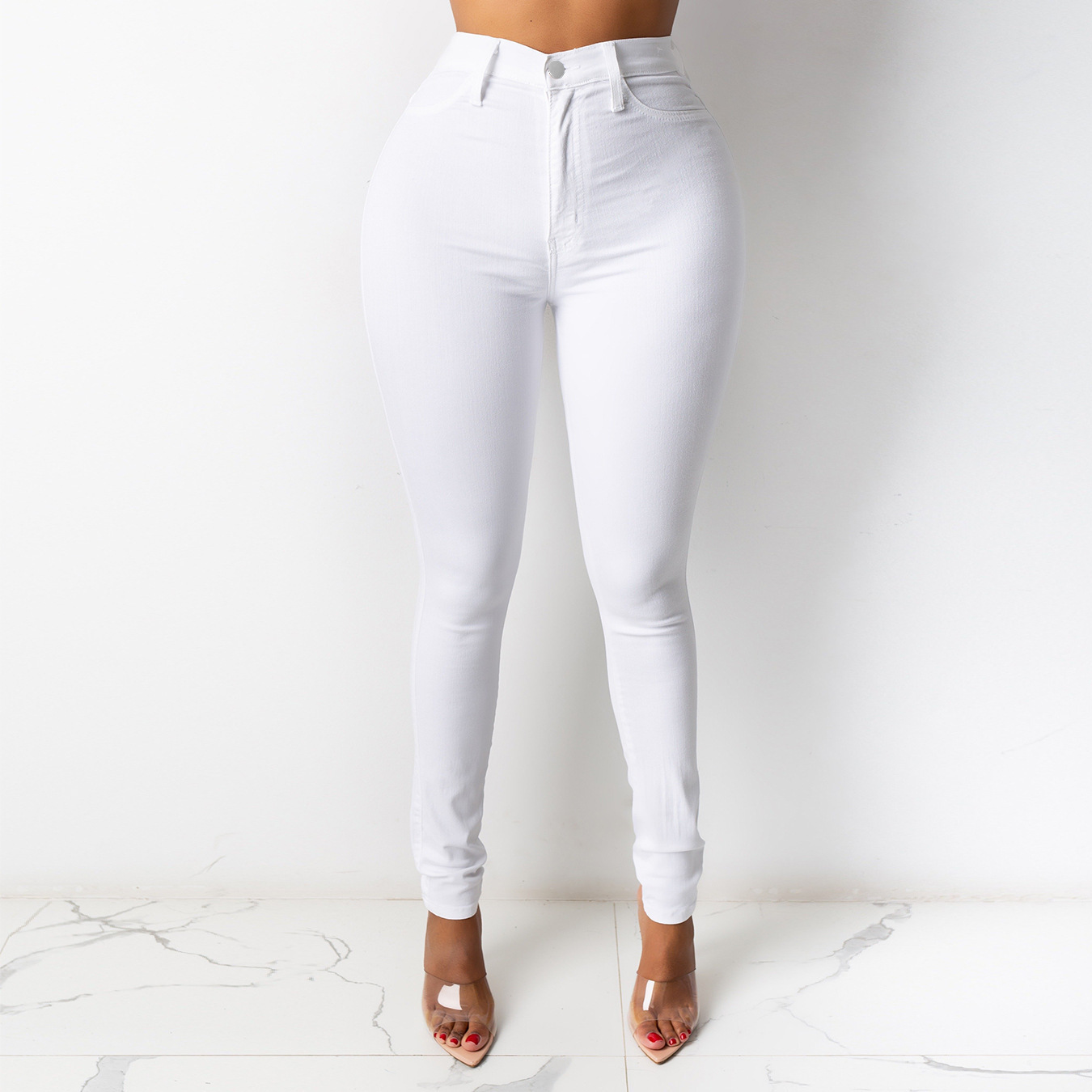 Jean Trouser Lady Women's High-Waisted Slim-Fitting Pencil Jeans Women's Clothing Bottoms Jeans