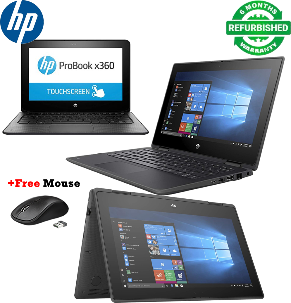 HP ProBook x360 11 G5 EE 4GB 192GB intel Celeron 11.6" 2-in-1 HD Convertible Touchscreen Business Education Laptop, UHD 600 Type-C, HDMI, Bluetooth 5.0, RJ-45, Windows 11 Pro Portable + Mouse