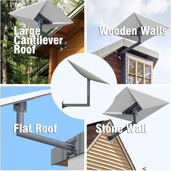 Starlink Gen 3 Mount for V3 V4 Starlink Standard Kit Dish Long Pipe Wall Mount Set Antenna Bracket Satellite Internet L Shaped Mount with Adapter
