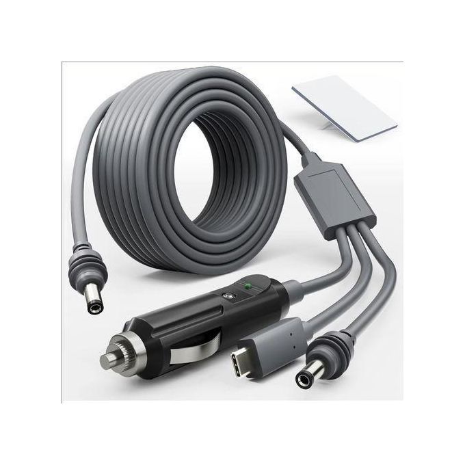Starlink Mini 3 in 1 DC Power Cable 16.4FT, 100W+ USB C 12-24V Cigarette Lighter Plug and DC Male Power Cable Cord for Starlink Mini, Plug and Play Accessories 5M