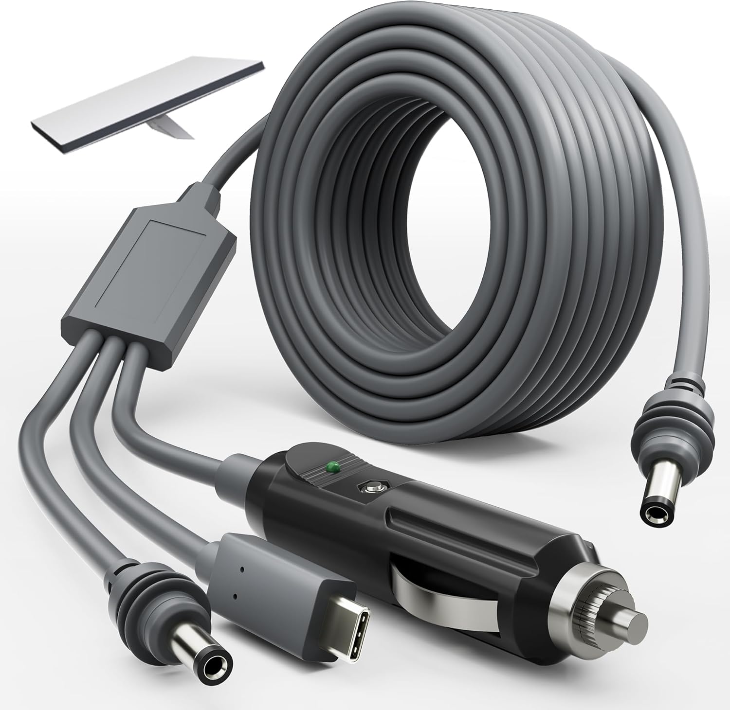 Starlink Mini 3 in 1 DC Power Cable 16.4FT, 100W+ USB C 12-24V Cigarette Lighter Plug and DC Male Power Cable Cord for Starlink Mini, Plug and Play Accessories 5M