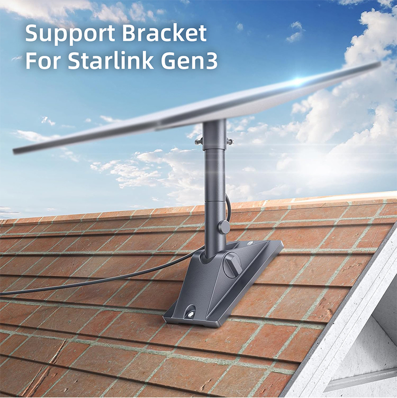 Starlink Mini Adjustable Roof Mount – Heavy-Duty Aluminum Alloy Pole Mount with 90° Tilt & 360° Rotation Antenna Bracket for Mini Satellite Mounting Bracket