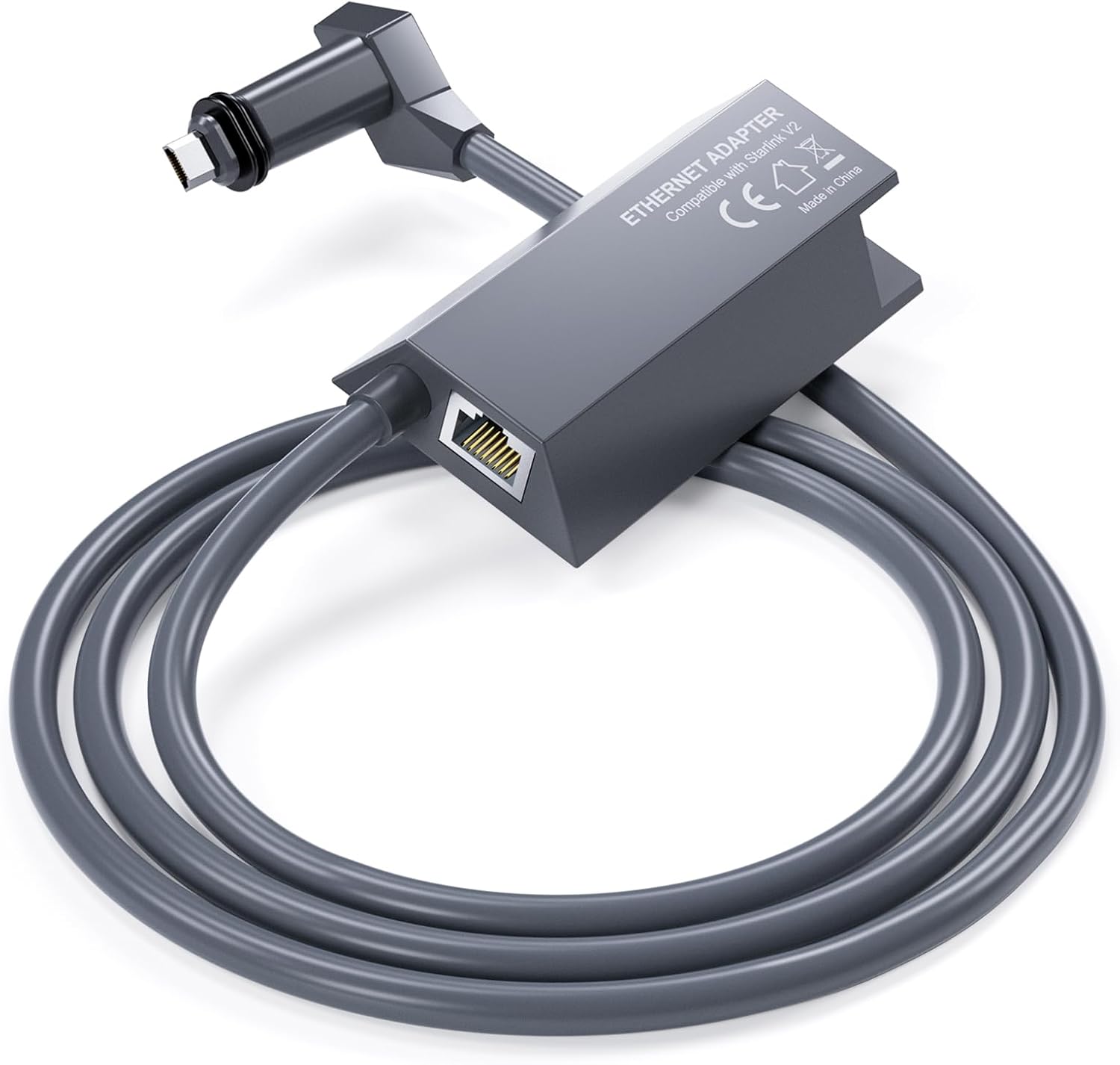 Starlink Ethernet Gen 2 Adapter for V2 Wired External Network, RJ45 Gigabit Ethernet Adapter Support High Speed