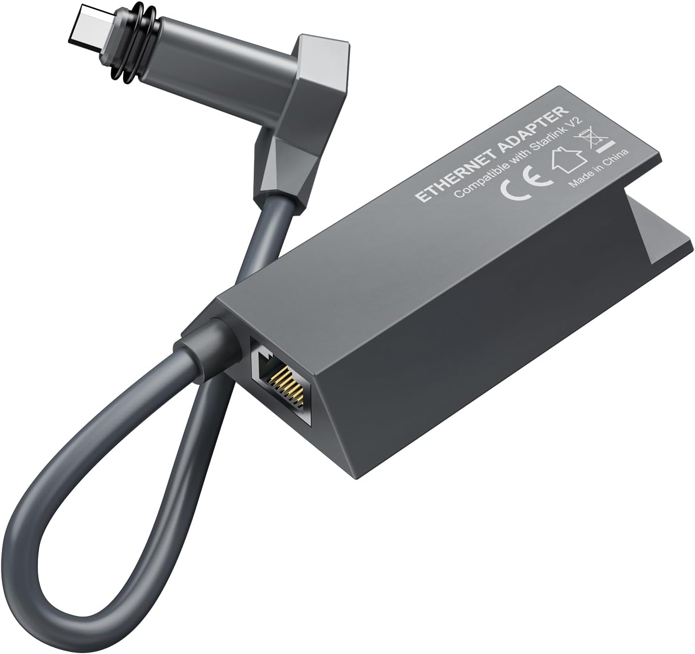 Starlink Ethernet Gen 2 Adapter for V2 Wired External Network, RJ45 Gigabit Ethernet Adapter Support High Speed