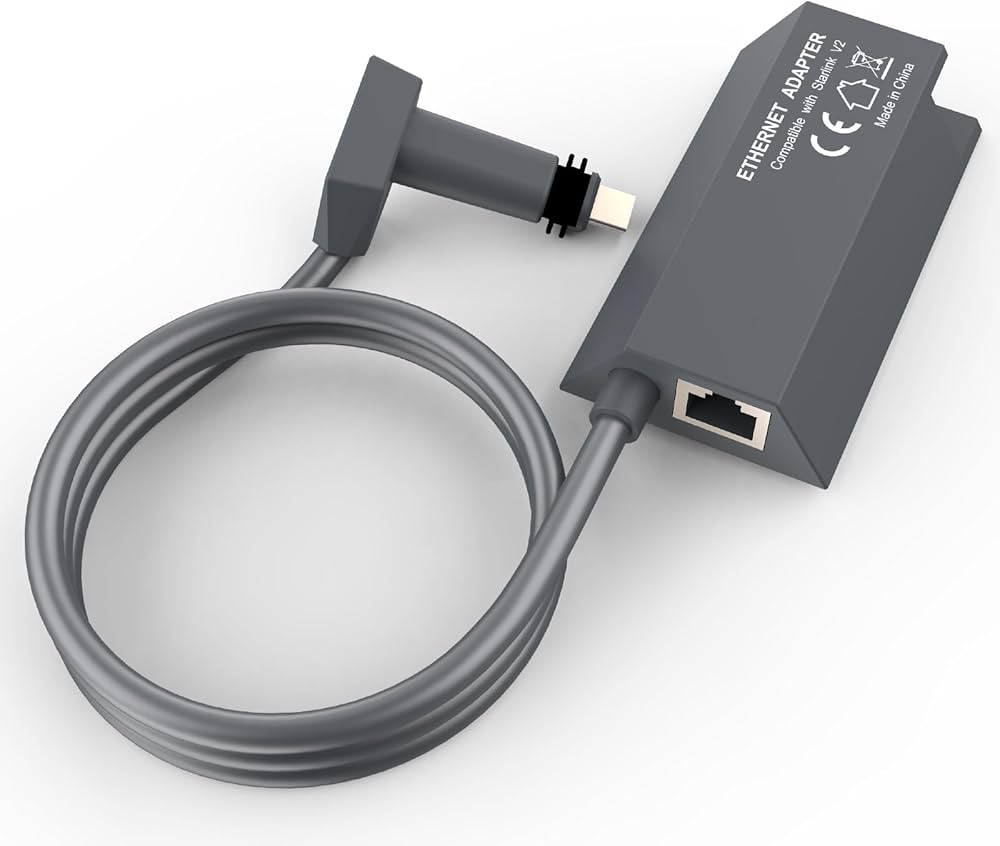 Starlink Ethernet Gen 2 Adapter for V2 Wired External Network, RJ45 Gigabit Ethernet Adapter Support High Speed
