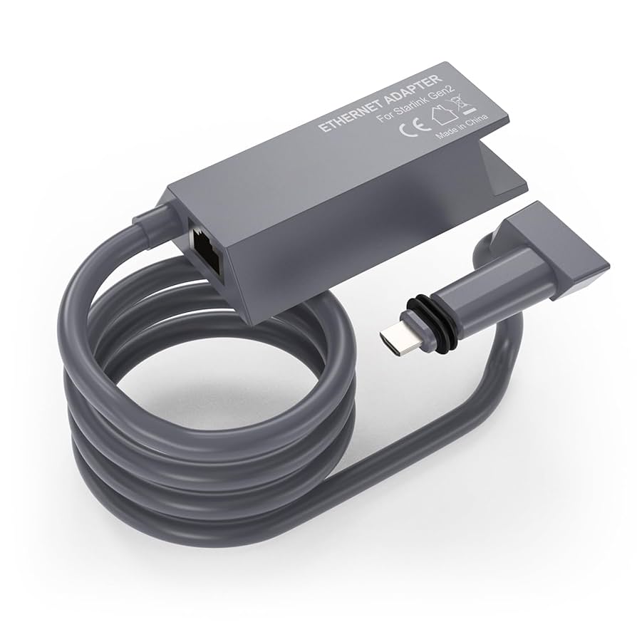 Starlink Ethernet Gen 2 Adapter for V2 Wired External Network, RJ45 Gigabit Ethernet Adapter Support High Speed