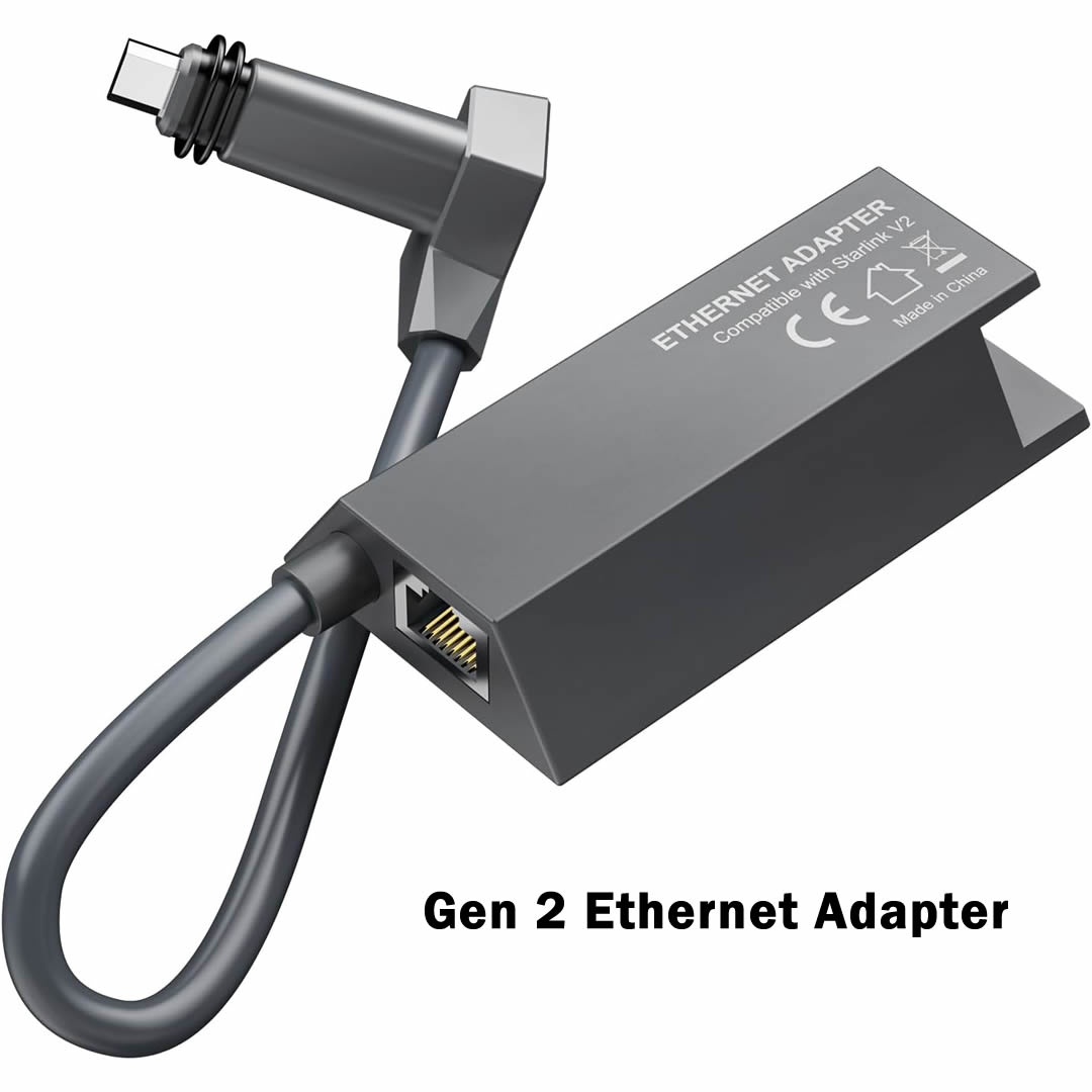 Starlink Ethernet Gen 2 Adapter for V2 Wired External Network, RJ45 Gigabit Ethernet Adapter Support High Speed