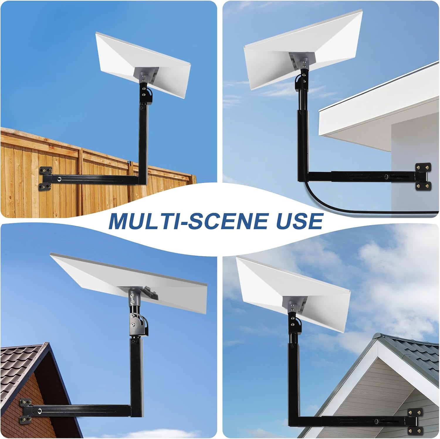 Starlink Gen 3 Mount - Telescopic Adjustable Long Pipe Wall Mount Set For Gen 3 V3 V4 Starlink Dish Antena Bracket Satellite Internet L Shaped Mount with Adapter