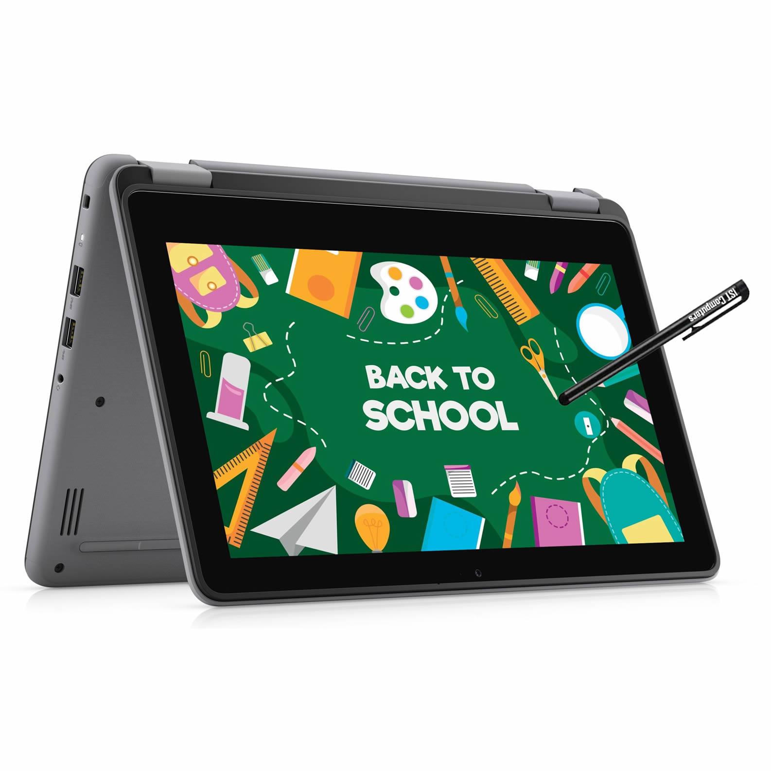 DELL Latitude 3120 x360 8GB 128GB SSD Pentium Silver 2-in-1 Laptop 11.6" Touchscreen Convertible Quad-Core Windows 11 Pro Office 2021 Slim Laptop Bag + Mouse - Refurbished